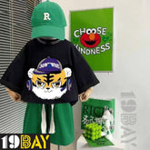 Midnight Mingle Chic Black Oversized Tees for Kids